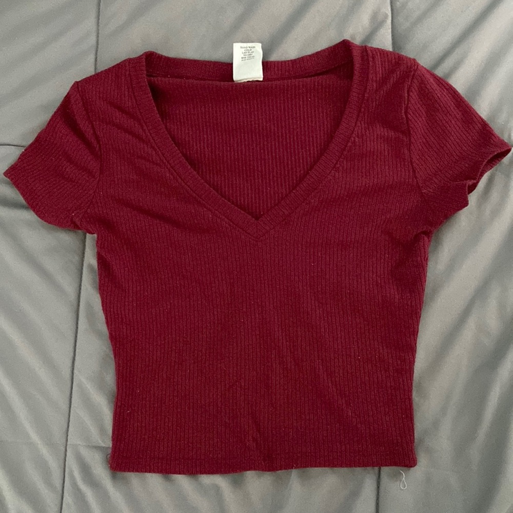 Burgundy Crop Top
